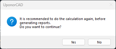 Figure 116. Results - recalculate the project